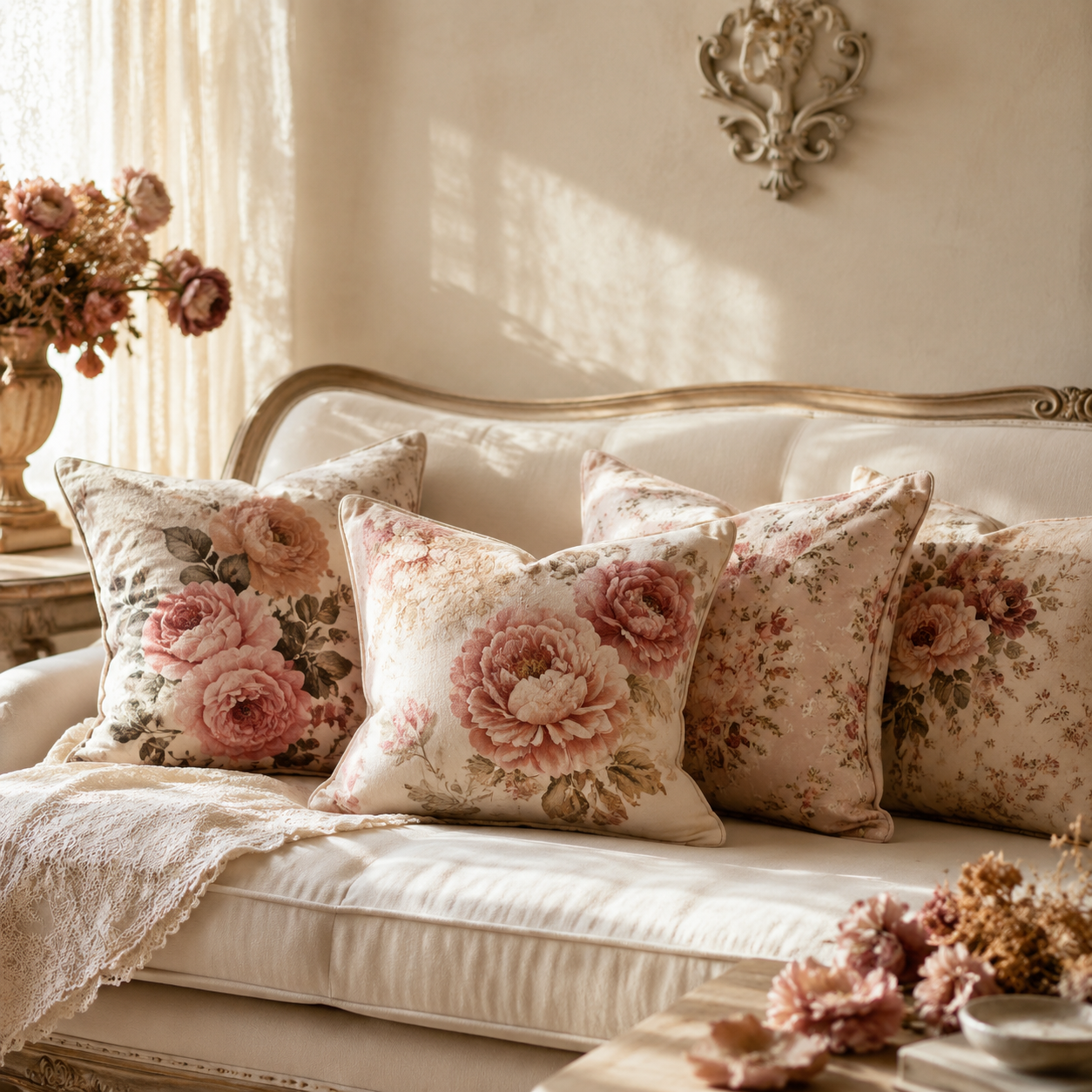 Floral Throw Pillow Set